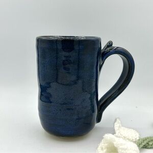 Vintage Handcrafted Heavy Blue Pottery Ceramic Mug 10oz
